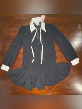 New! cinq a sept Designer Black Mini Dress — Size 4 — Retail $495